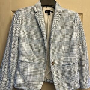 Ann Taylor blue plaid blazer